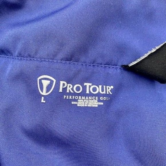 Men's Performance Golf "Pro Tour" Blue Mesh-Lined Jacket w-Removable Sleeves - Picture 6 of 8